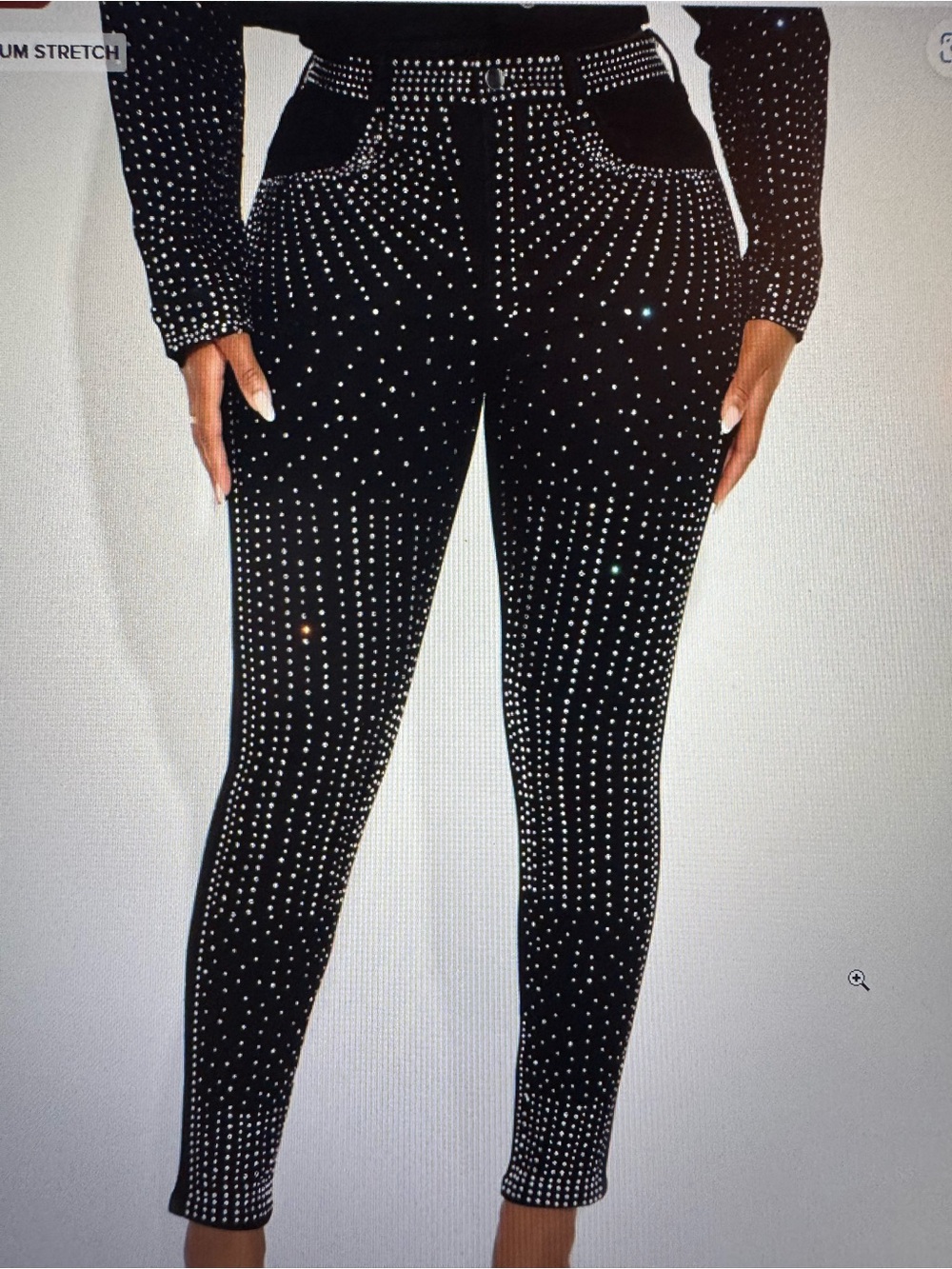 Studded Black Stretch Skinny Jeans for Women